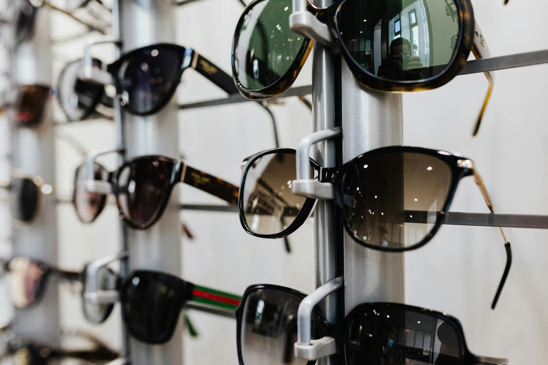 black framed sunglasses